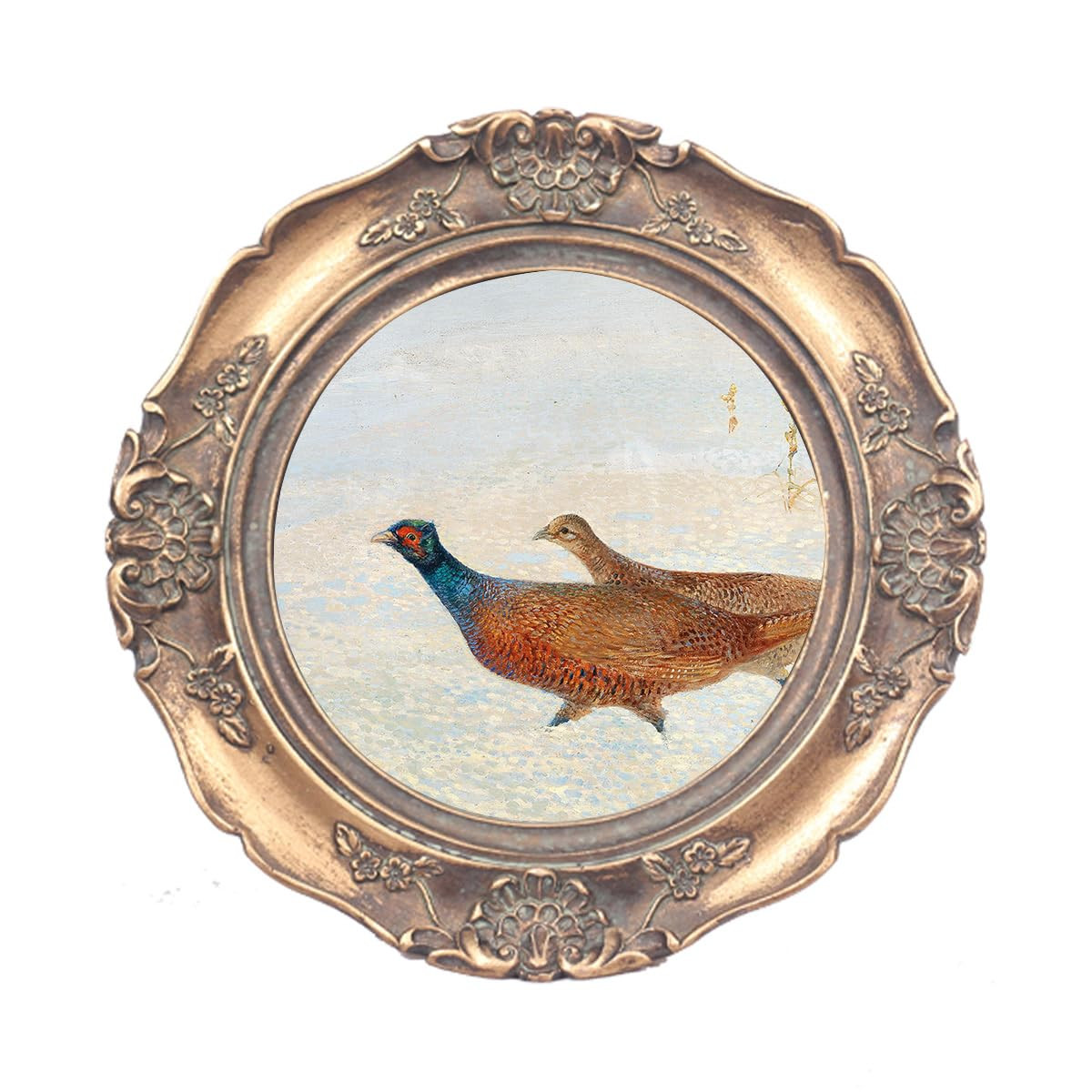 WINPLUS+ Vintage Picture Frames 4x4 Round,Luxury Antique Photo Frames With Green Rust Embossed Fl... | Amazon (US)