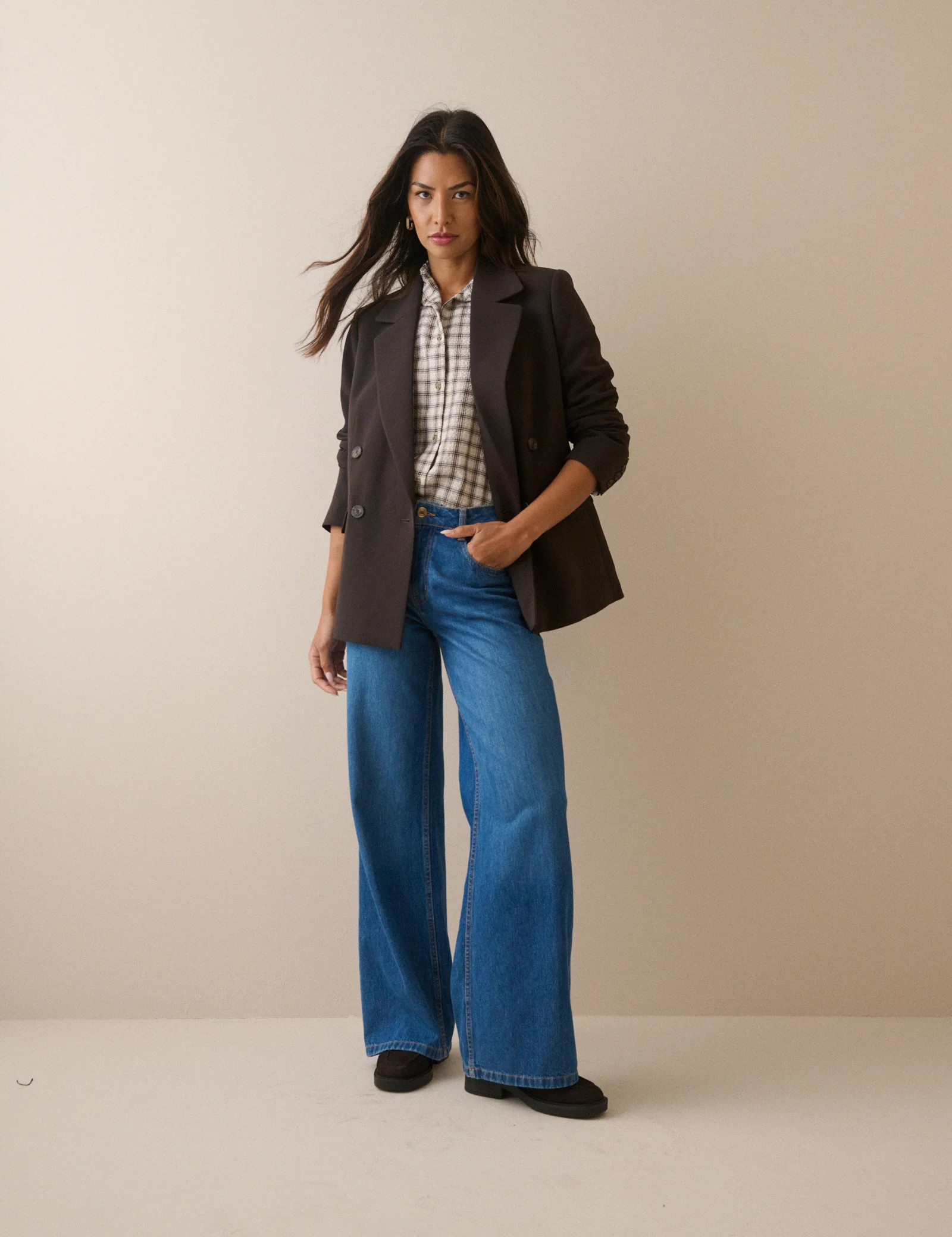 Brown Double Breasted Alicia Blazer | Nobody's Child