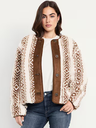 Button-Front Sherpa Jacket | Old Navy (US)
