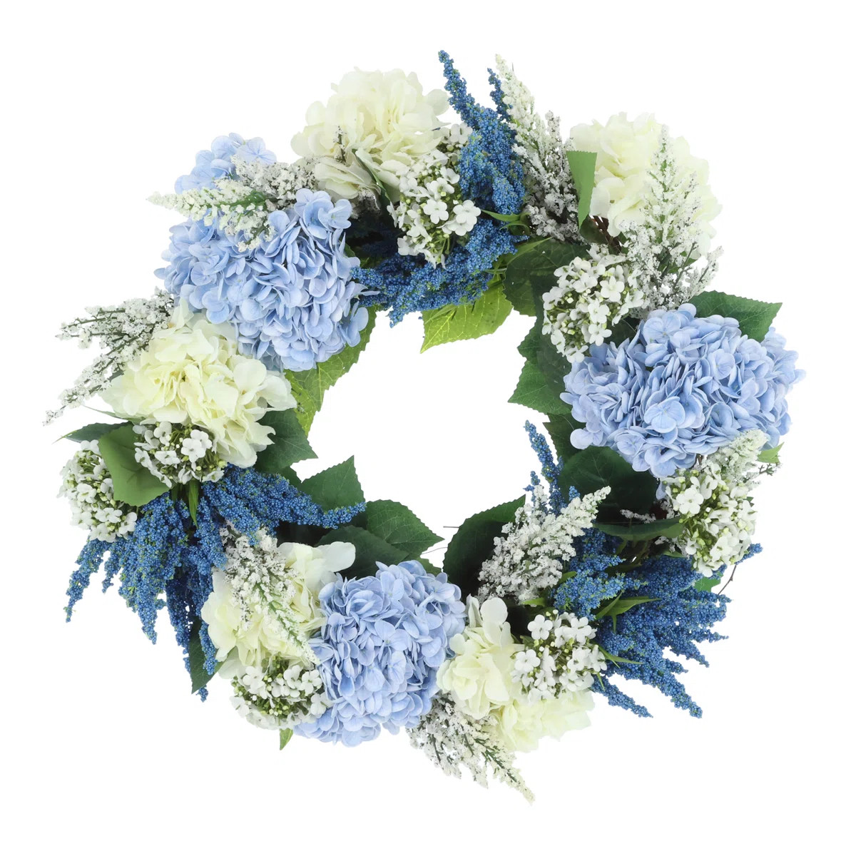 23" Wreath with Hydrangeas and Heather | Wayfair North America