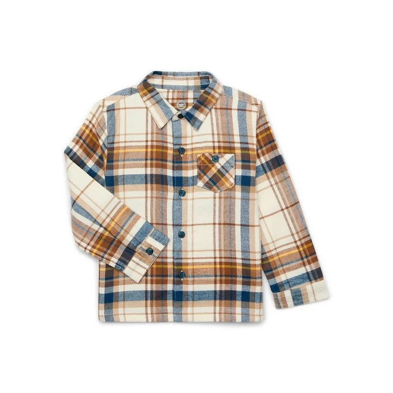 Wonder Nation Toddler Boys Flannel Shirt, Sizes 12M-5T | Walmart (US)