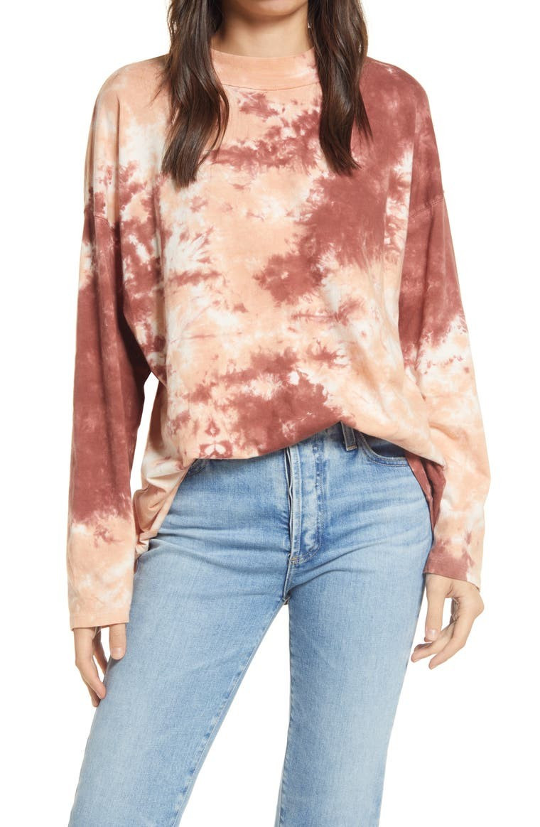 Be Free Tie Dye Oversize Long Sleeve T-Shirt | Nordstrom