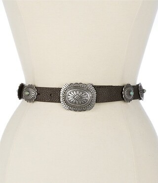 Lil Metal Concho Leather Western Belt | Dillard's