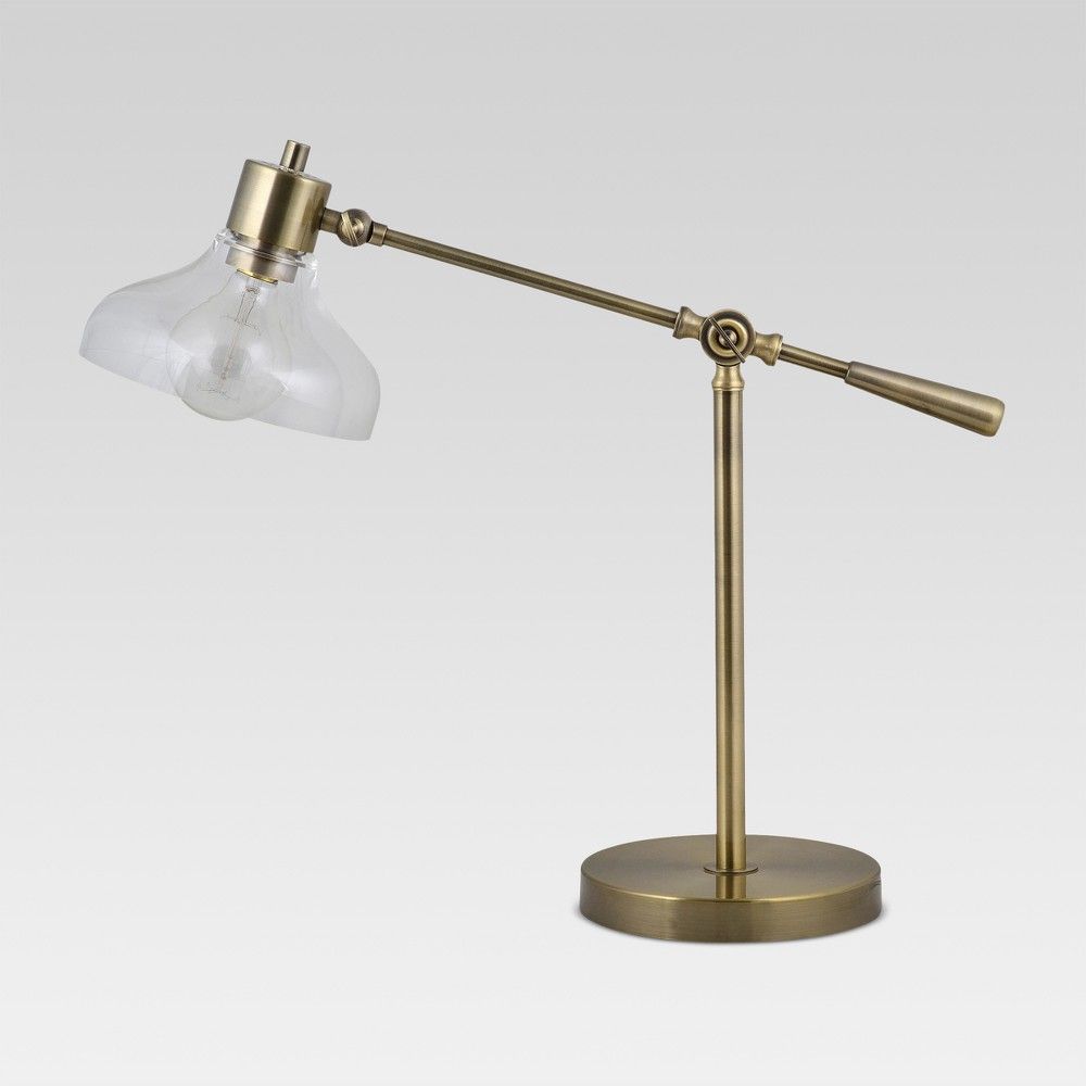 Crosby Glass Desk Lamp Brass (Lamp Only) - Threshold | Target
