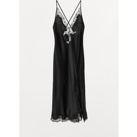 Zara - Satin Embroidered Lace Dress - Women - Black - Women | Zara US