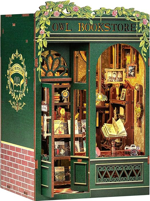 Fsolis Book Nook Kit, DIY Scene Miniature House Kit Tiny House Mini Booknook Craft Bookshelf Deco... | Amazon (US)