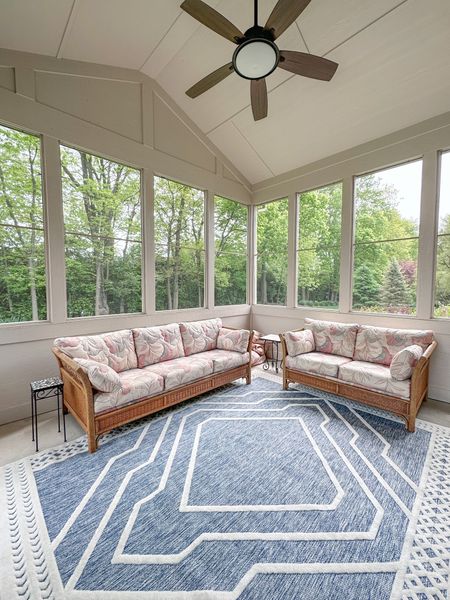 Our screened porch is ready for the summer! I am going to spend my mornings and evenings here for the next few months ☀️ 🐝 🌸 We got our furniture from an estate sale so I am tagging similar items. #porch #outdoorfurniture #patio #summer2023

#LTKhome #LTKSeasonal #LTKsalealert