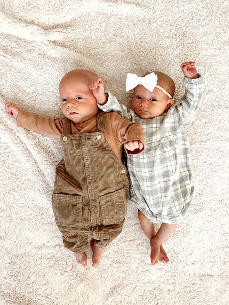 Little cuties in their new H&M fall outfits! 
Both wearing newborn sizes, runs big. 

#LTKfamily #LTKbaby #LTKunder50