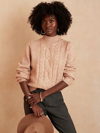 Cozy Cable Mock-Neck Sweater | Banana Republic Factory