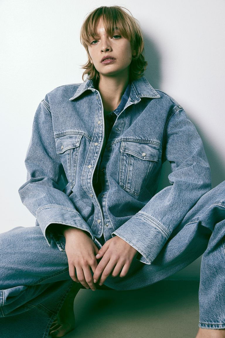 Denim shirt - Denim blue - Ladies | H&M GB | H&M (UK, MY, IN, SG, PH, TW, HK)