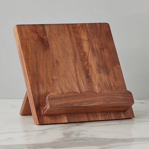 Scalloped Wood Cookbook Stand | West Elm (US)