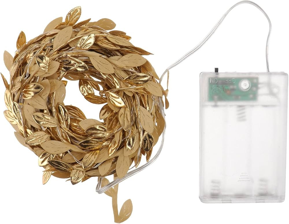 Uonlytech Gold Leaves String Light 100 LED Rattan Fairy Light Battery- Powered Copper Wire Light ... | Amazon (US)