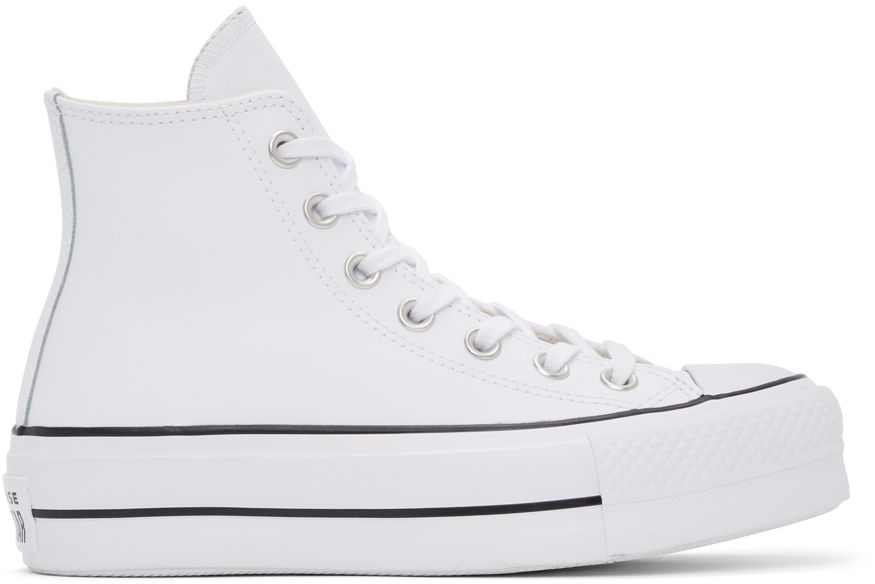 White Leather Chuck Taylor All Star Lift High Sneakers | SSENSE