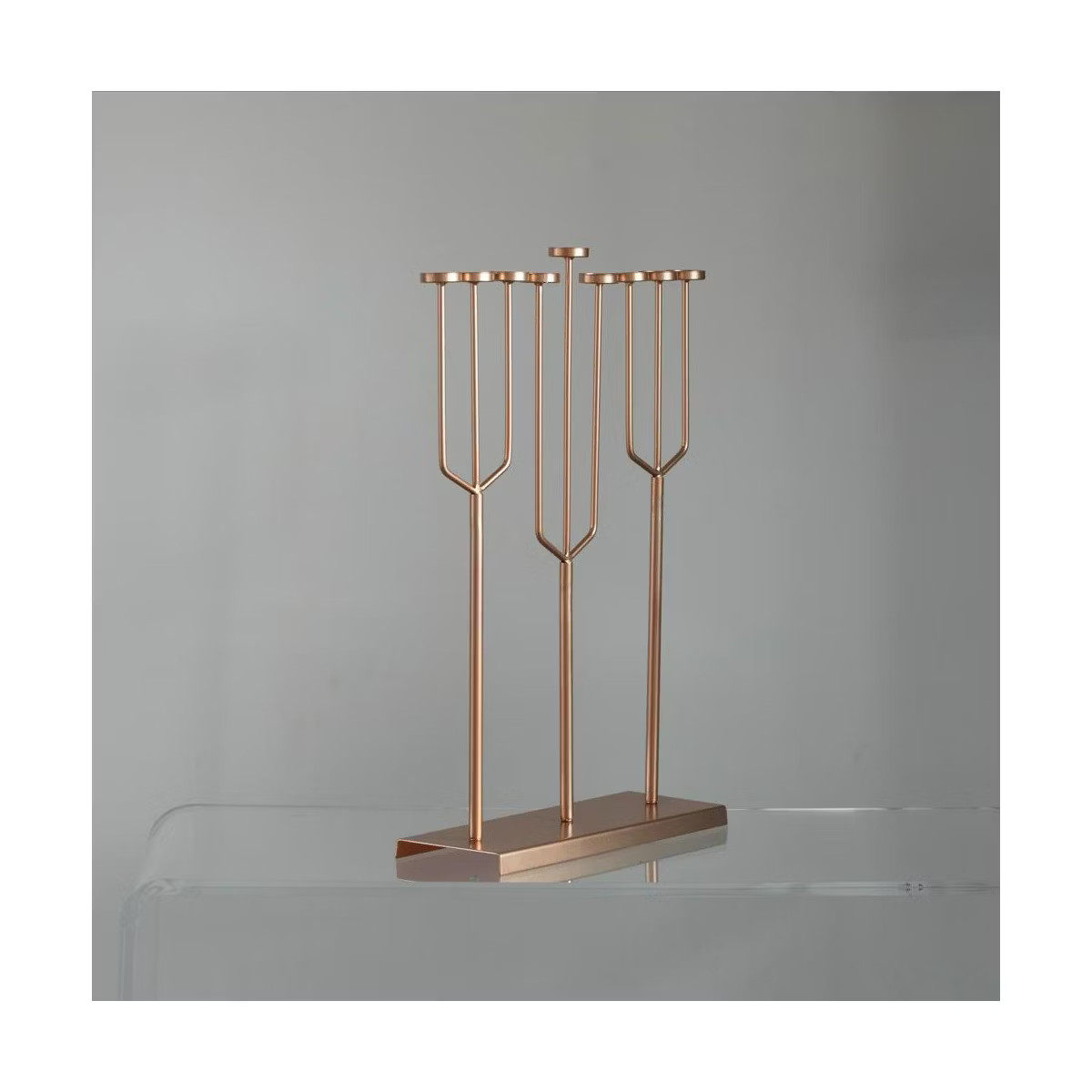 Modern Design Hanukkah Menorah Exceptional presentational piece, 9 Branch Tea Light Candle Holder... | Target