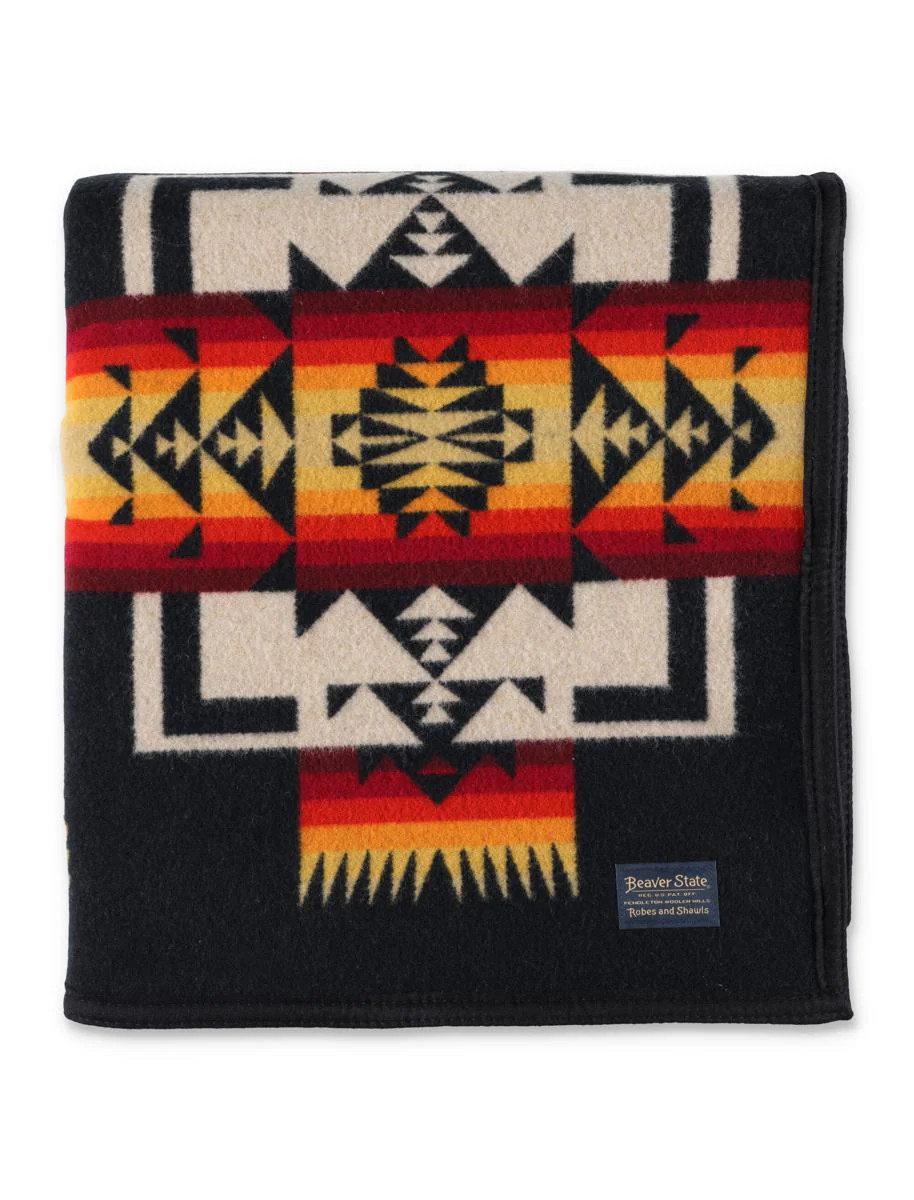 Pendleton Chief Joseph Wool Blend Black Blanket | Baltini