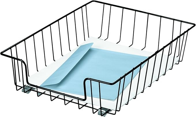 Fellowes 60112 Workstation Letter Desk Tray Organizer, Wire, Black | Amazon (US)