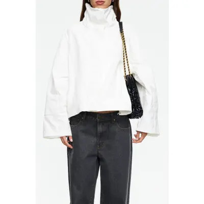LIONESS Shoreline Windbreaker Jacket in Silver at Nordstrom, Size Large | Nordstrom