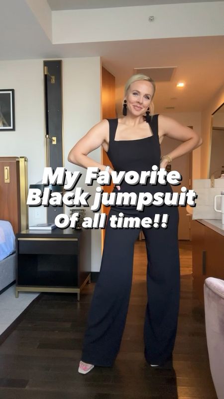 The best black jumpsuit of all time!!! Perfect for an occasion! I’ve worn it probably 5 times to different events and it’s always a crowd favorite!! Wearing a medium. 

#LTKCon #LTKstyletip #LTKfindsunder100