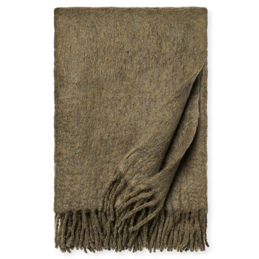 Sferra Motta Modern Classic Loden Wool Throw Blanket | Kathy Kuo Home