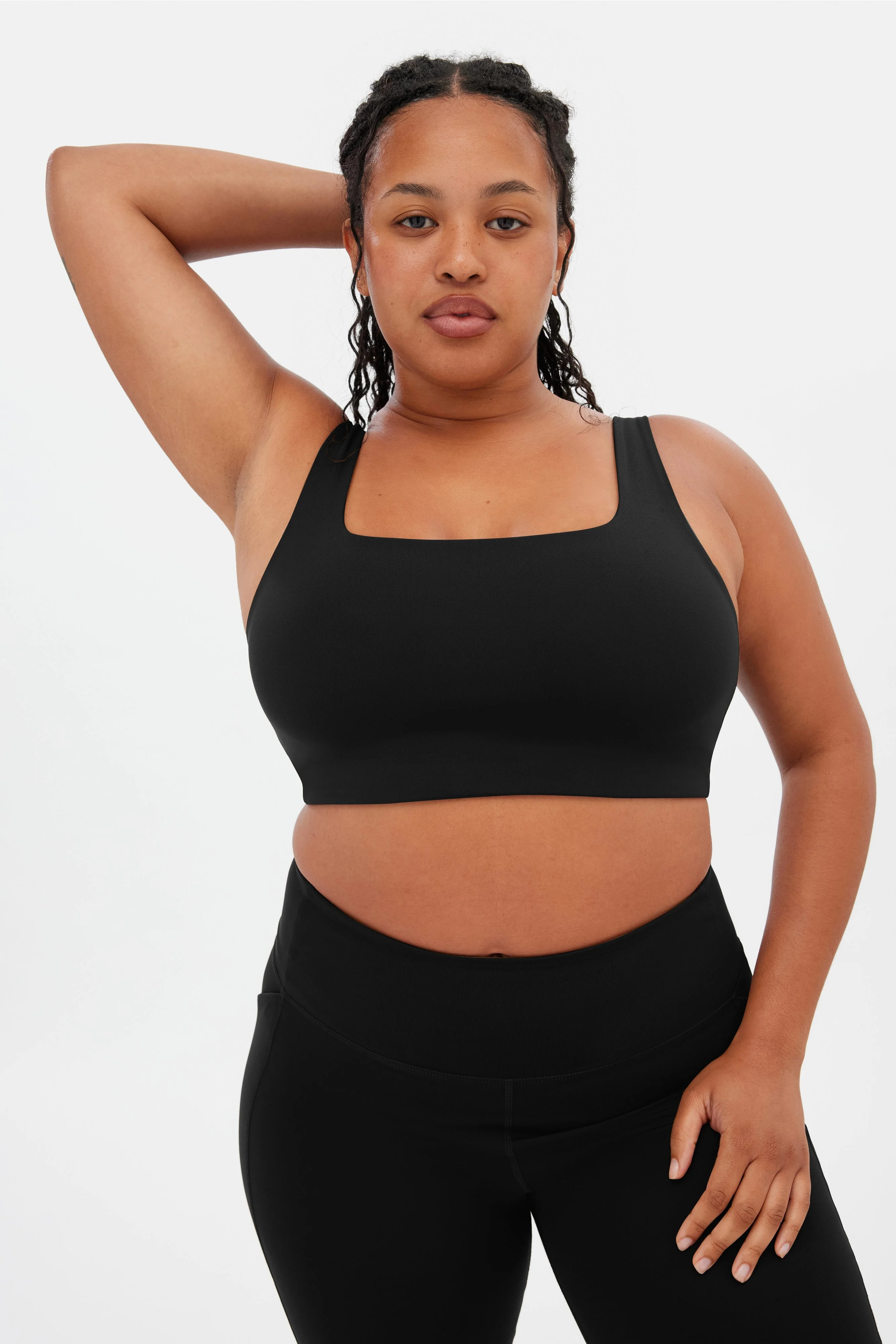 Black Tommy Cropped Bra | Girlfriend Collective