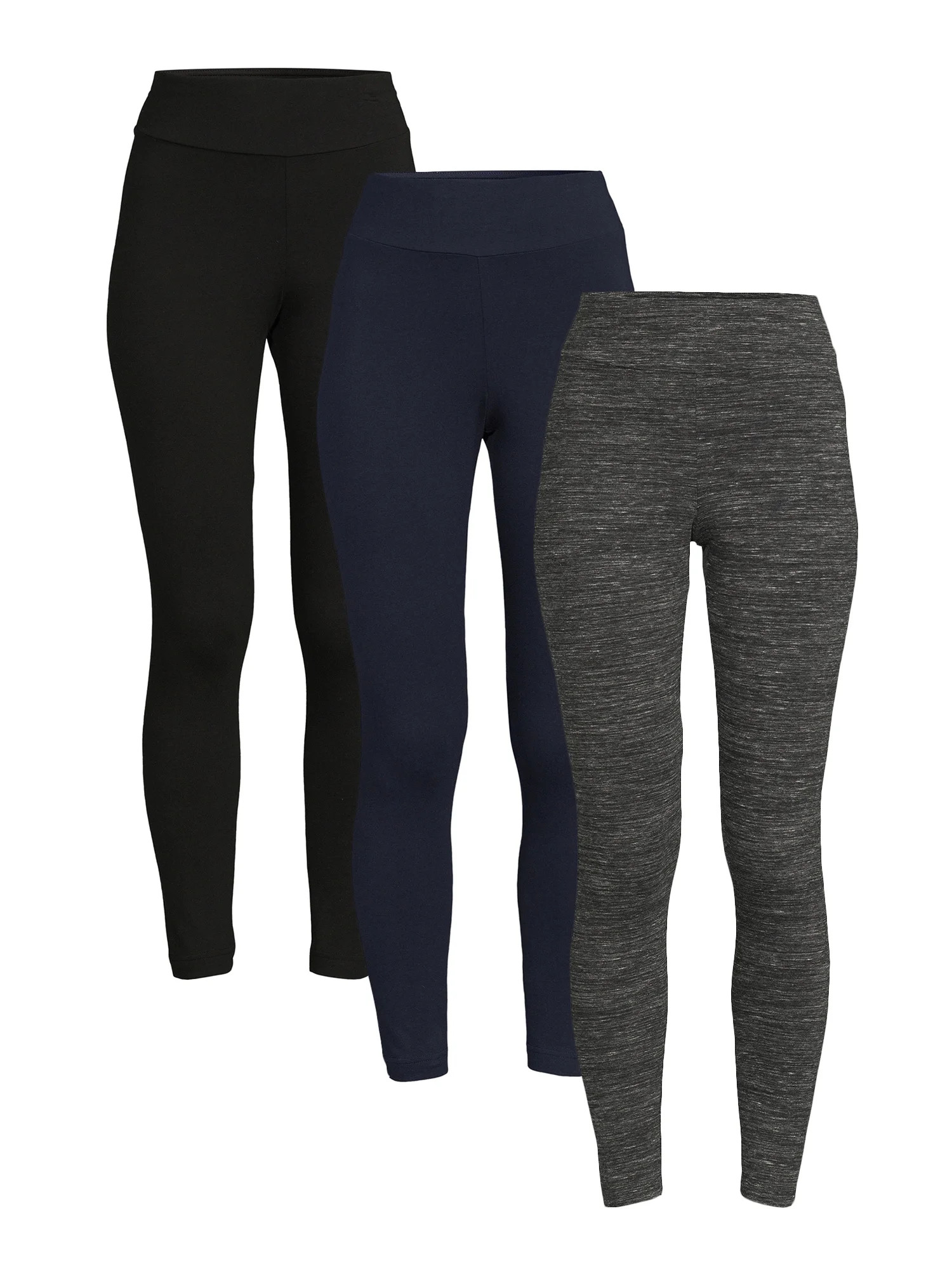Time And Tru Women's High Rise Ankle Knit Leggings, 27" Inseam, Available in 3-Pack - Walmart.com | Walmart (US)