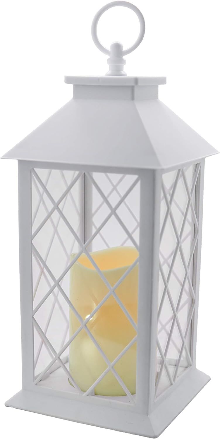 YAKii 13" Decorative Candle Lantern with LED Flameless Candle and Timer, Plastic LED Candle & Hol... | Amazon (CA)