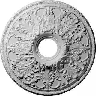 Ekena Millwork 23-7/8" x 4" ID x 2-1/8" Ashley Urethane Ceiling Medallion (Fits Canopies upto 4-3... | The Home Depot