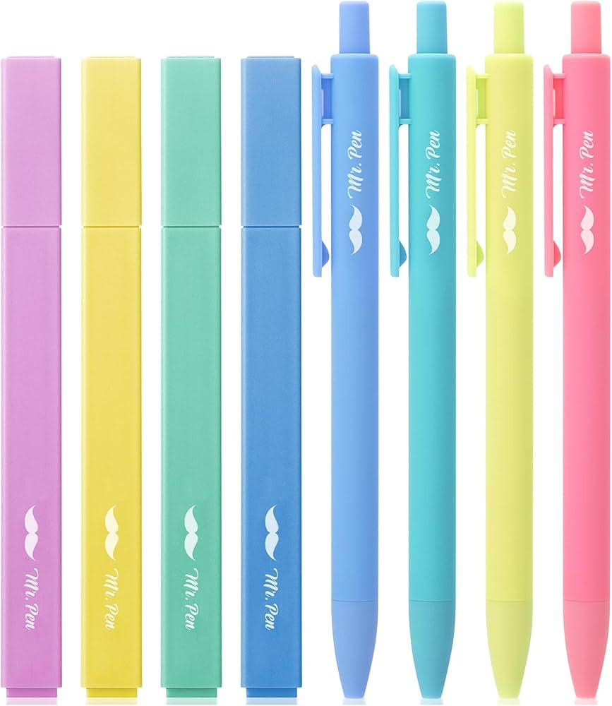 Mr. Pen- Aesthetic Highlighters and Gel Pens No Bleed, 8 Pack, Assorted Color Bible Highlighters ... | Amazon (US)