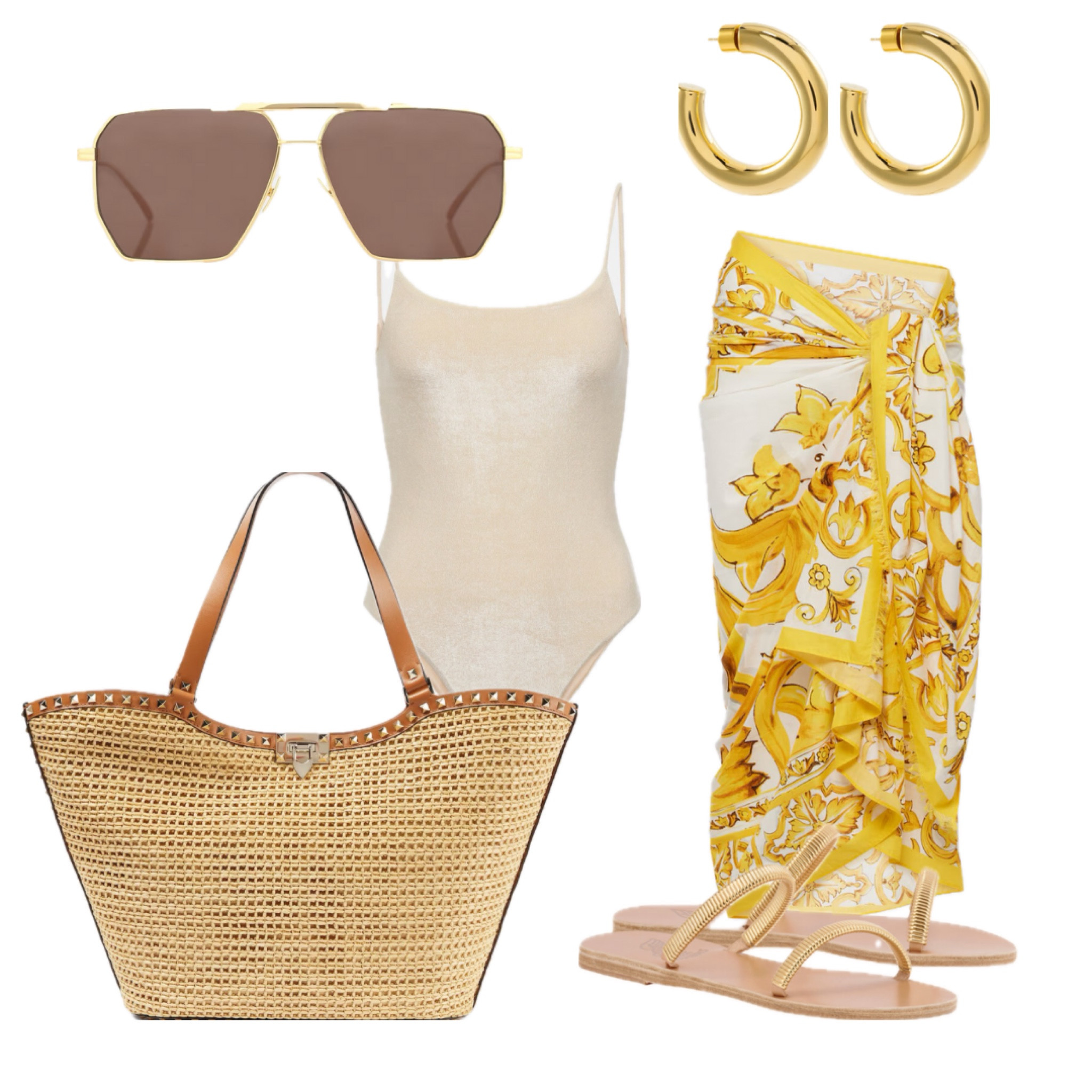 Beachwear outfit in natural colours!!