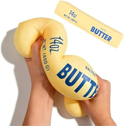 10in Giant Butter Squishy, 14oz Jumbo Big Butters Squeeze Stress Balls, Slow Rising Fun Extra Large Butter Stick for Anxiety Relief Fidget Adults (1pcs) | Amazon (US)