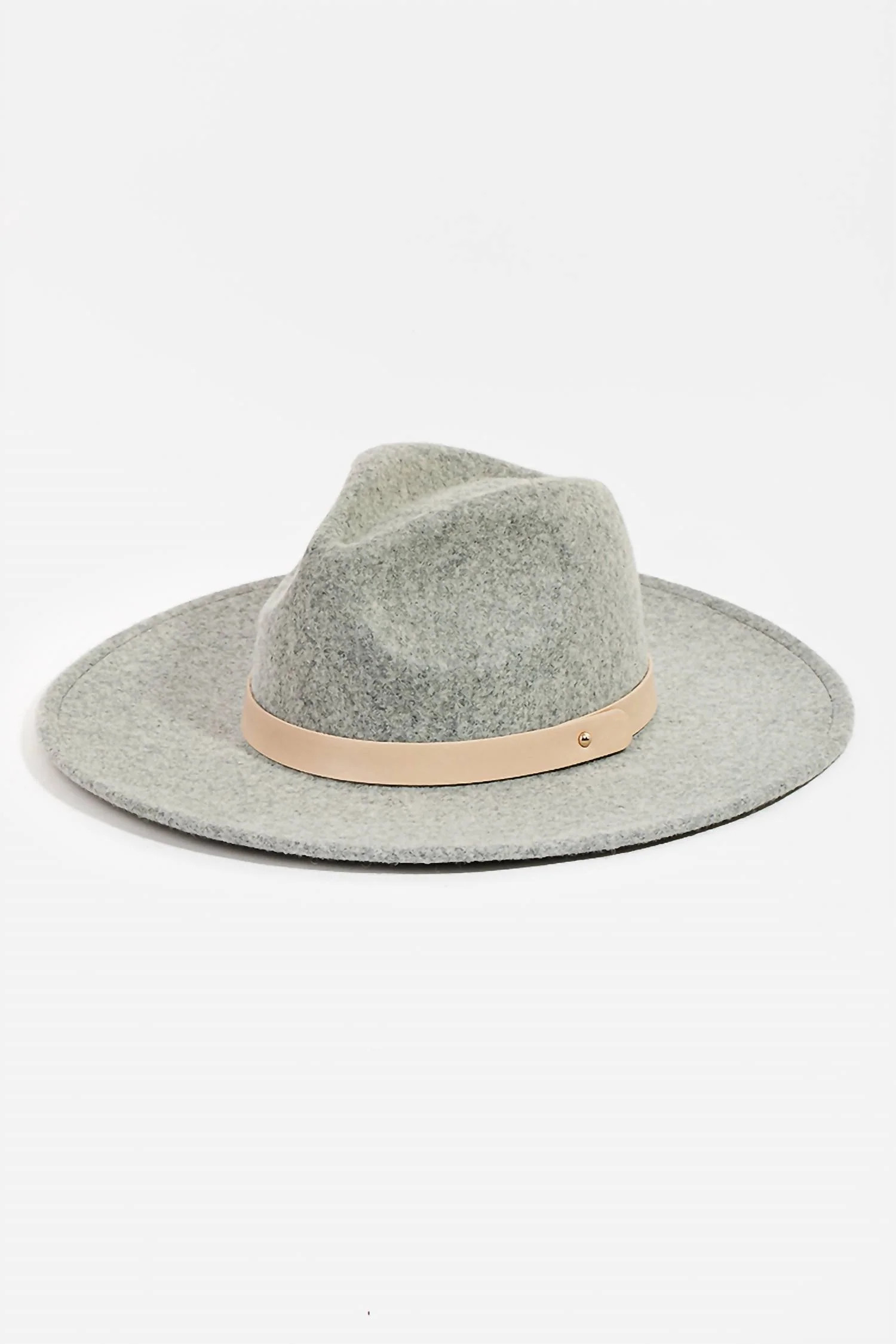 Women's Wool Felt Flat Brim Fedora Hat In Grey | Shop Simon