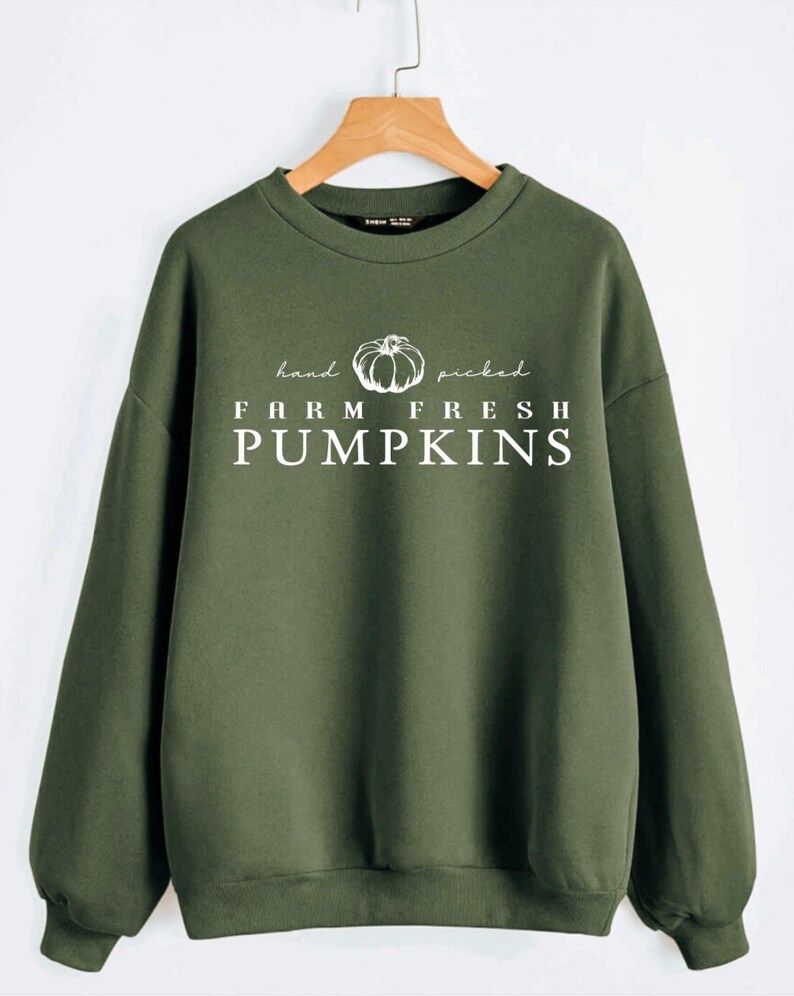 Hand Picked Farm Fresh Pumpkins Crewneck or Tee / Fall T-Shirts / Fall Crewnecks / Fall Outfits /... | Etsy (US)