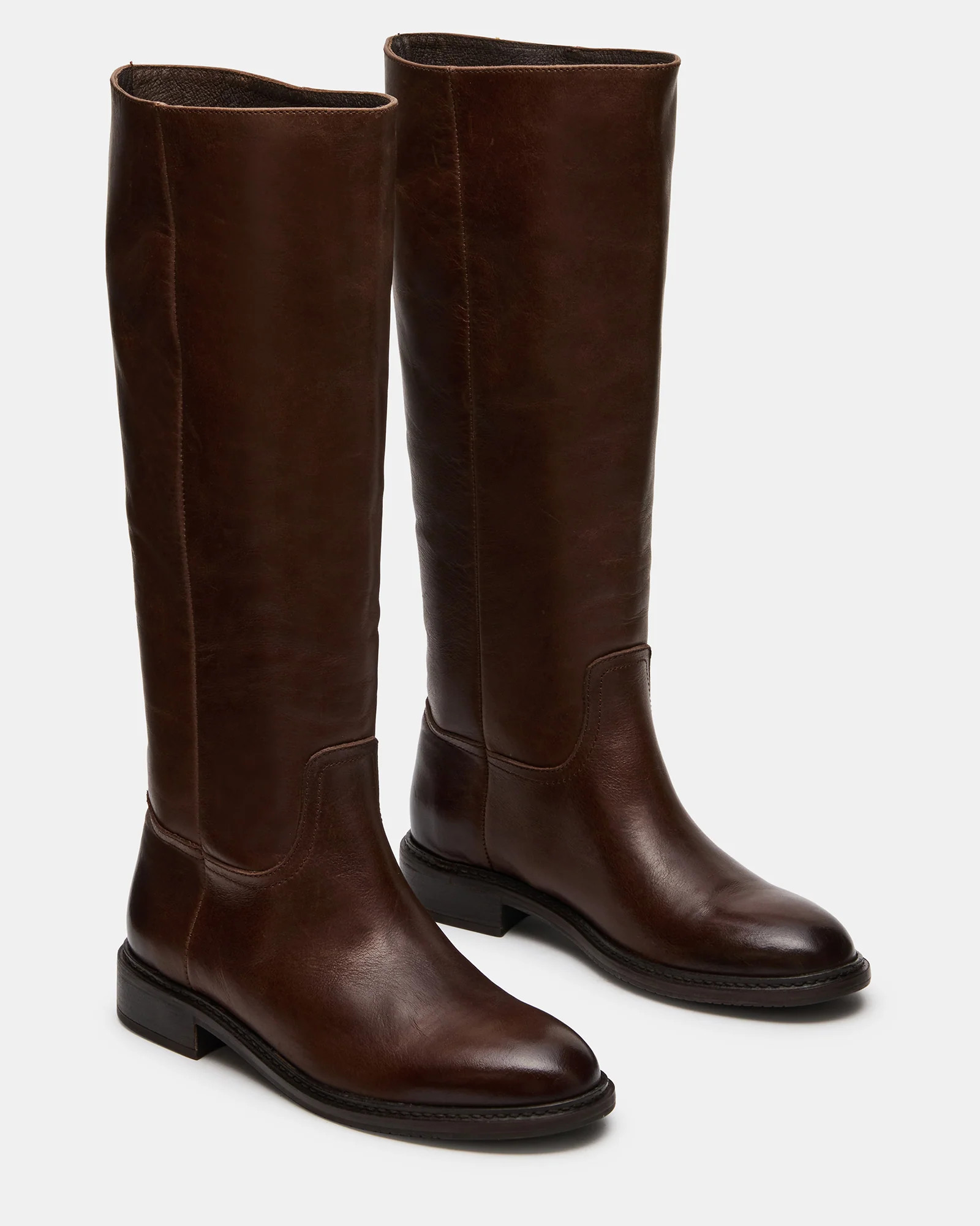 MARNA Brown Leather Knee-High Women's Riding Boot | Steve Madden (US)