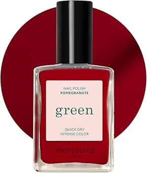 Manucurist Green Quick Dry Nail Polish Pomegranate - Rosy Red Nail Polish - 9-Free, Plant-Based a... | Amazon (US)