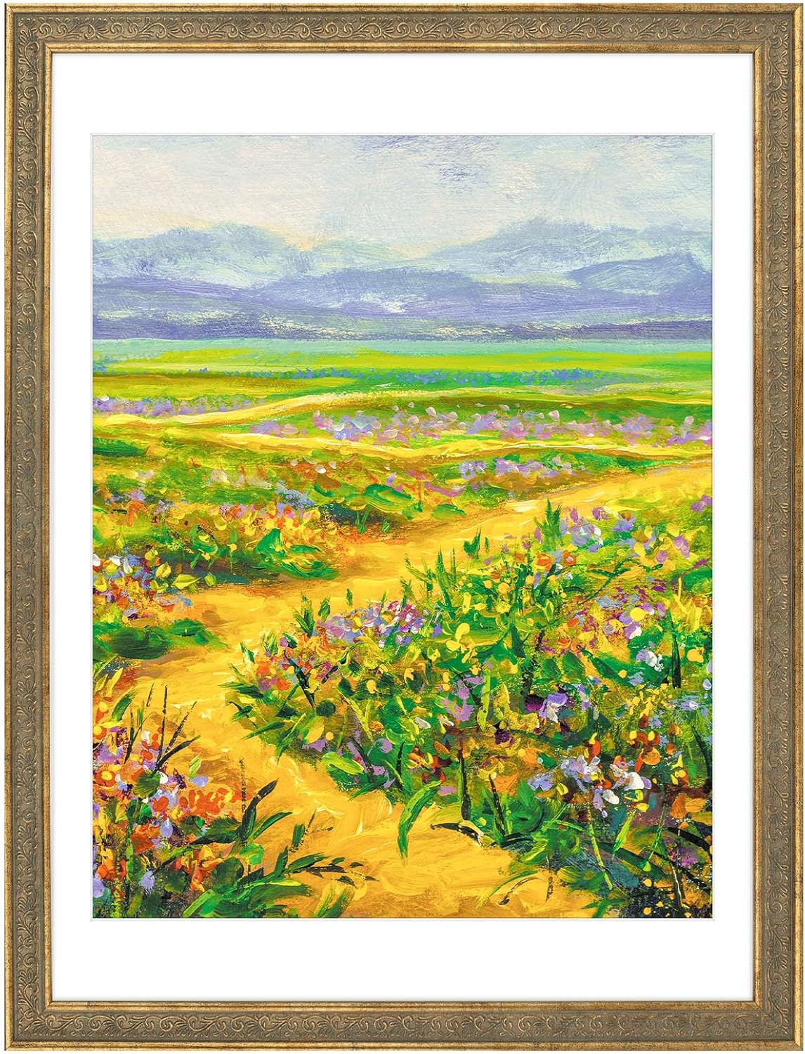 Golden State Art 18x24 Distressed Gold Frame White Mat for 16x20 Plexiglass | Amazon (US)