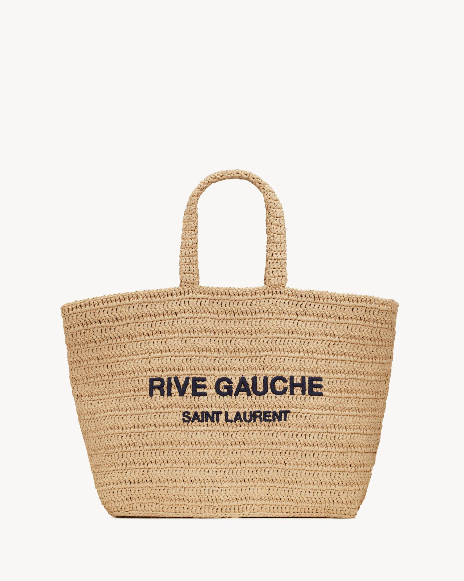 rive gauche supple tote bag in raffia crochet | Saint Laurent Inc. (Global)