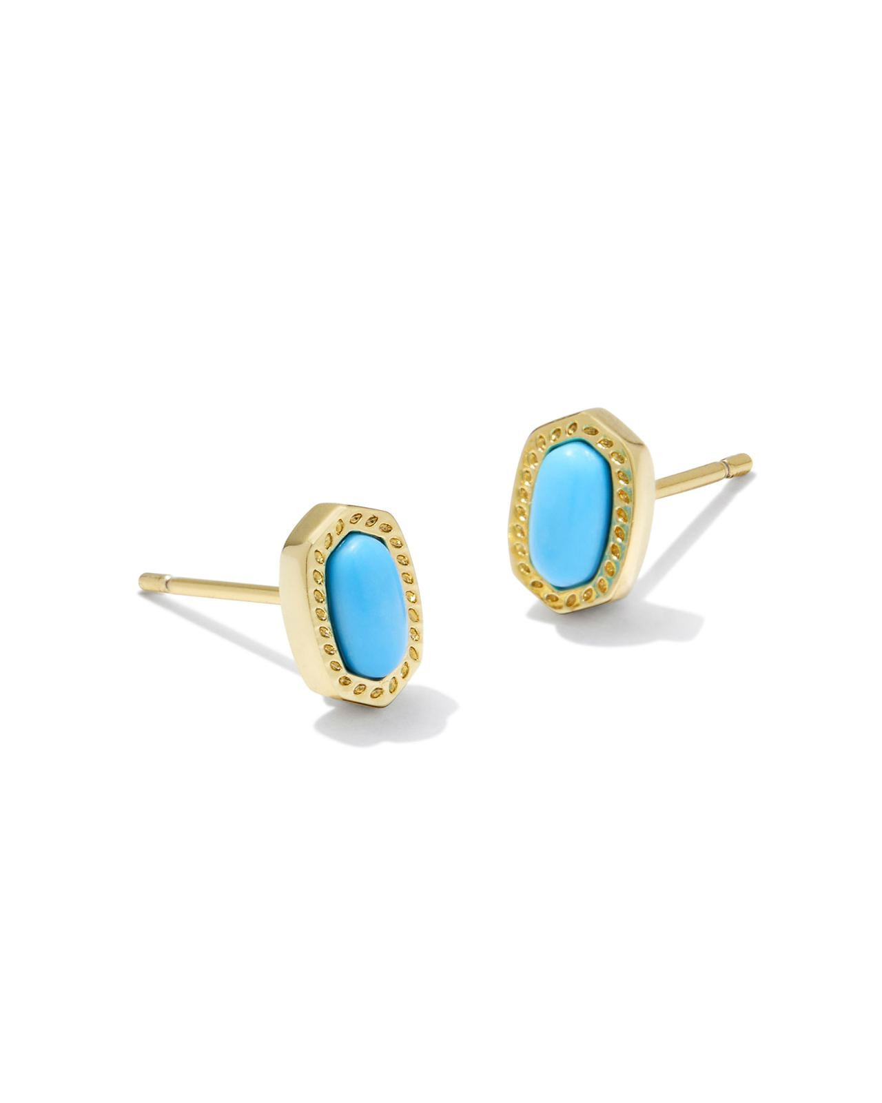 Mini Ellie Gold Stud Earrings in Turquoise Magnesite | Kendra Scott