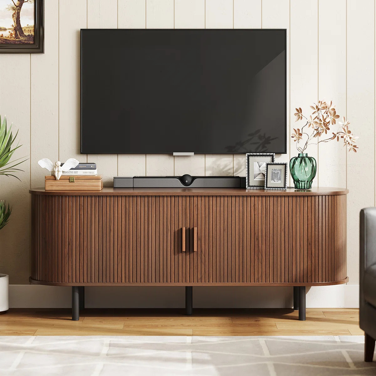 Jalonda Modern Wood TV Stand with Storage and Shelves to Fit up to 80" TVs | Wayfair North America