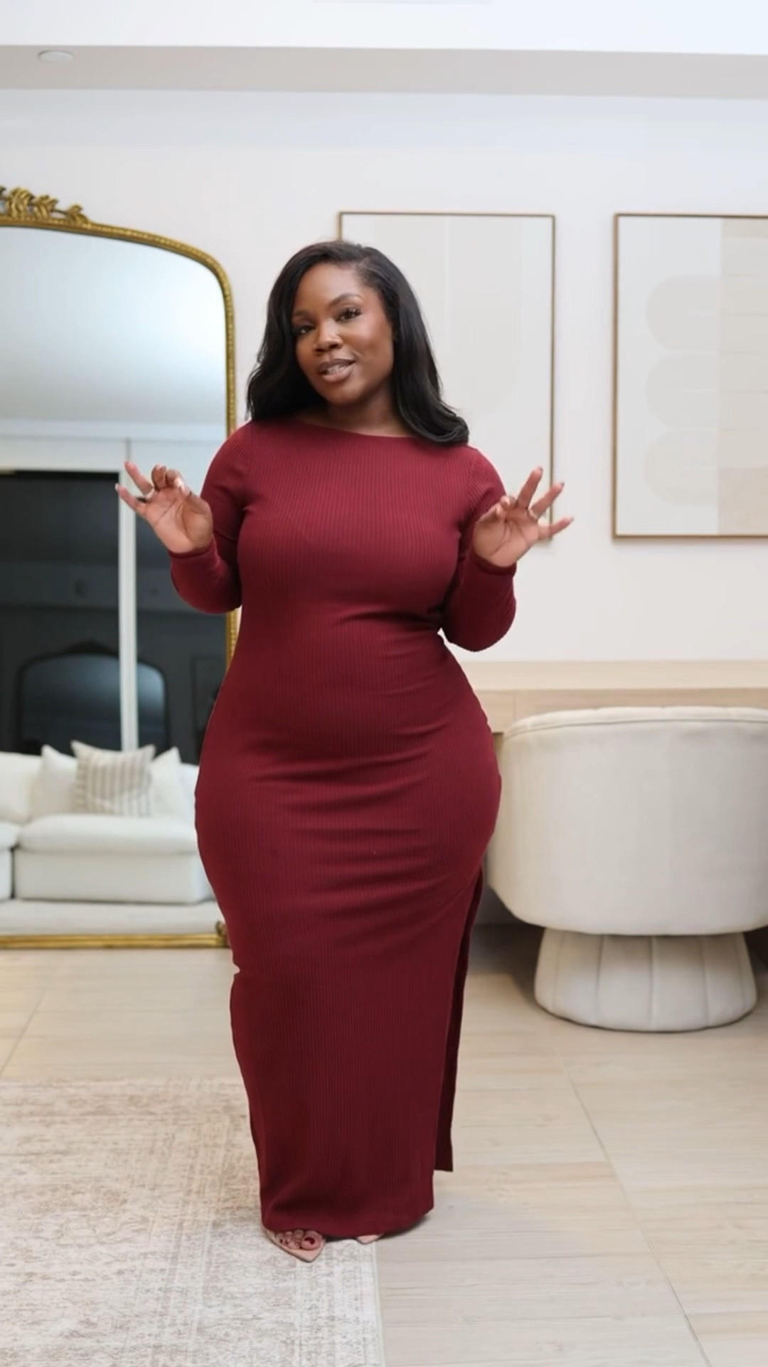 Dress is less than $40 at Express! 

This could be so cute for a Valentine’s Day date night ❤️

This boat neck style dress is a ribbed material with a slit down the side. Definitely on the tighter side with not as much stretch but light enough to layer. 

Wearing size: L

#LTKPetite #LTKMidsize #LTKSaleAlert