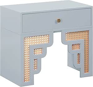 Tov Furniture Suzie Pastel Blue & Rattan Nightstand | Amazon (US)