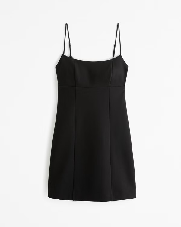 Squareneck Open-Back Mini Dress | Abercrombie & Fitch (US)