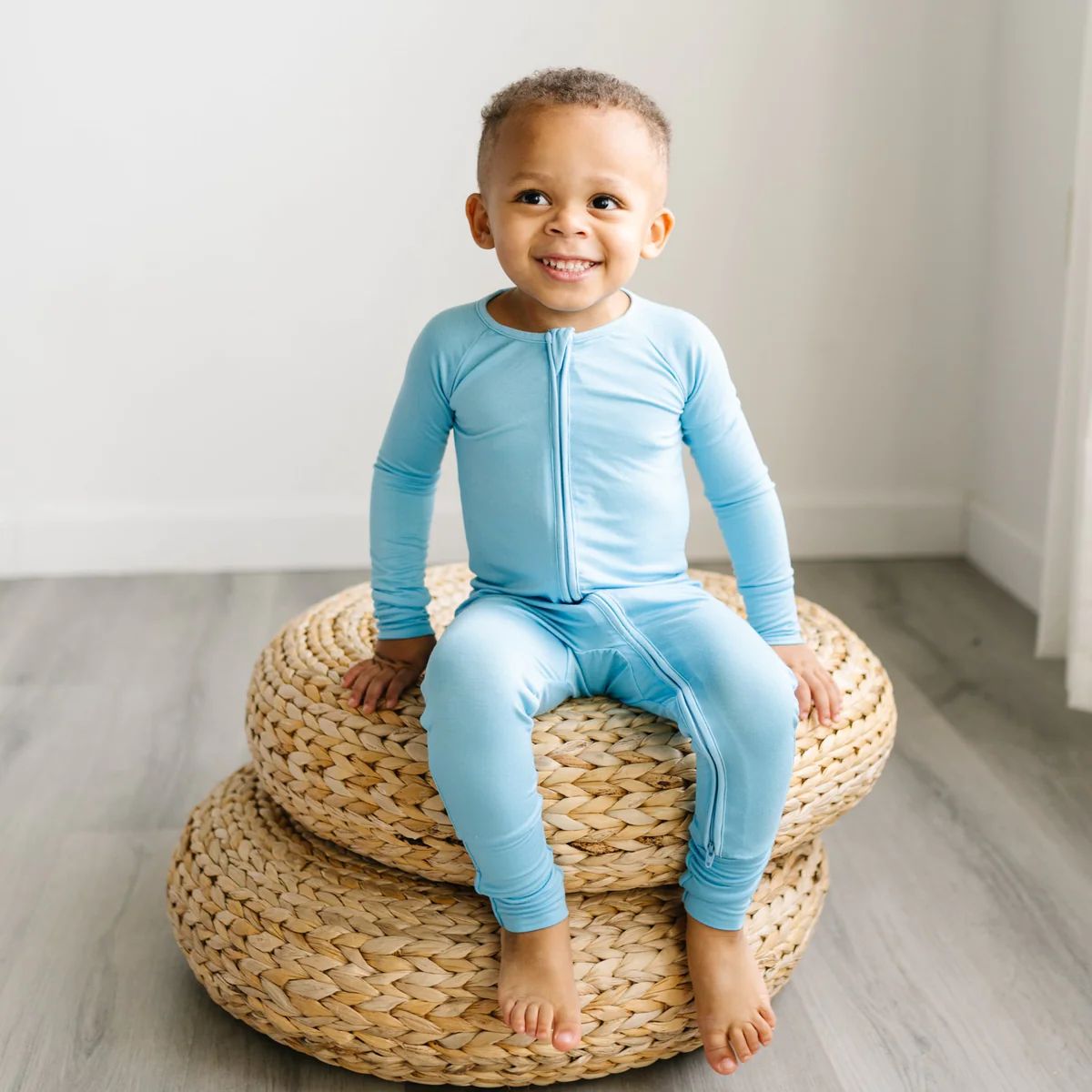 Sky Blue Bamboo Viscose Zippy | Little Sleepies