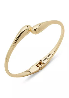 Nine West Open Hinge Cuff Bracelet, Gold, 7.5 in | Belk