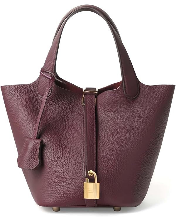 Genuine Leather Bucket Bag for Women - Textured Drawstring Closure Tote in Elegant Simplicity Gif... | Amazon (US)