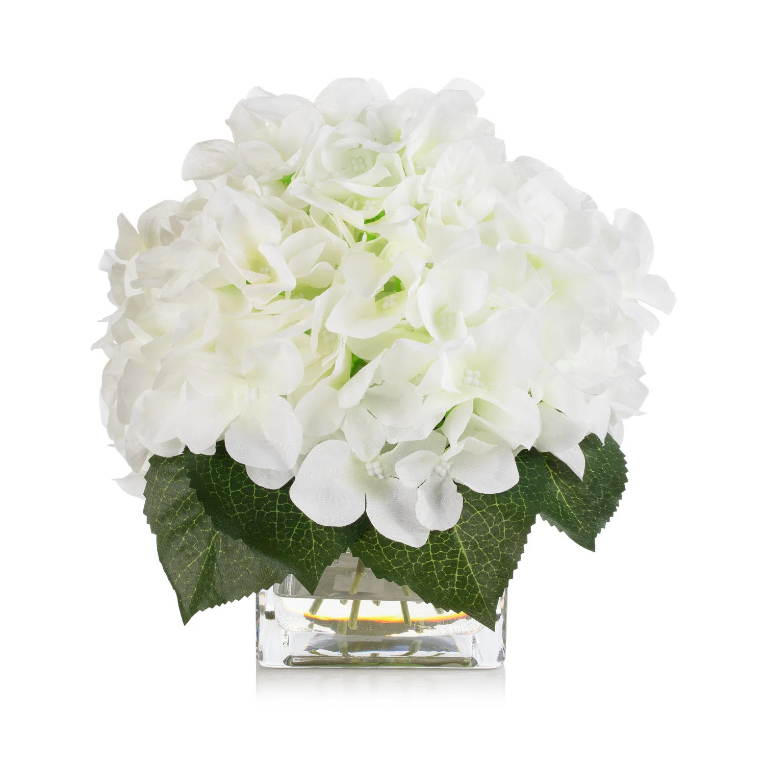 Silk Hydrangea Arrangement in Vase | Wayfair North America