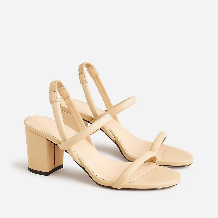 Lucie slingback block-heel sandals in leather | J. Crew US