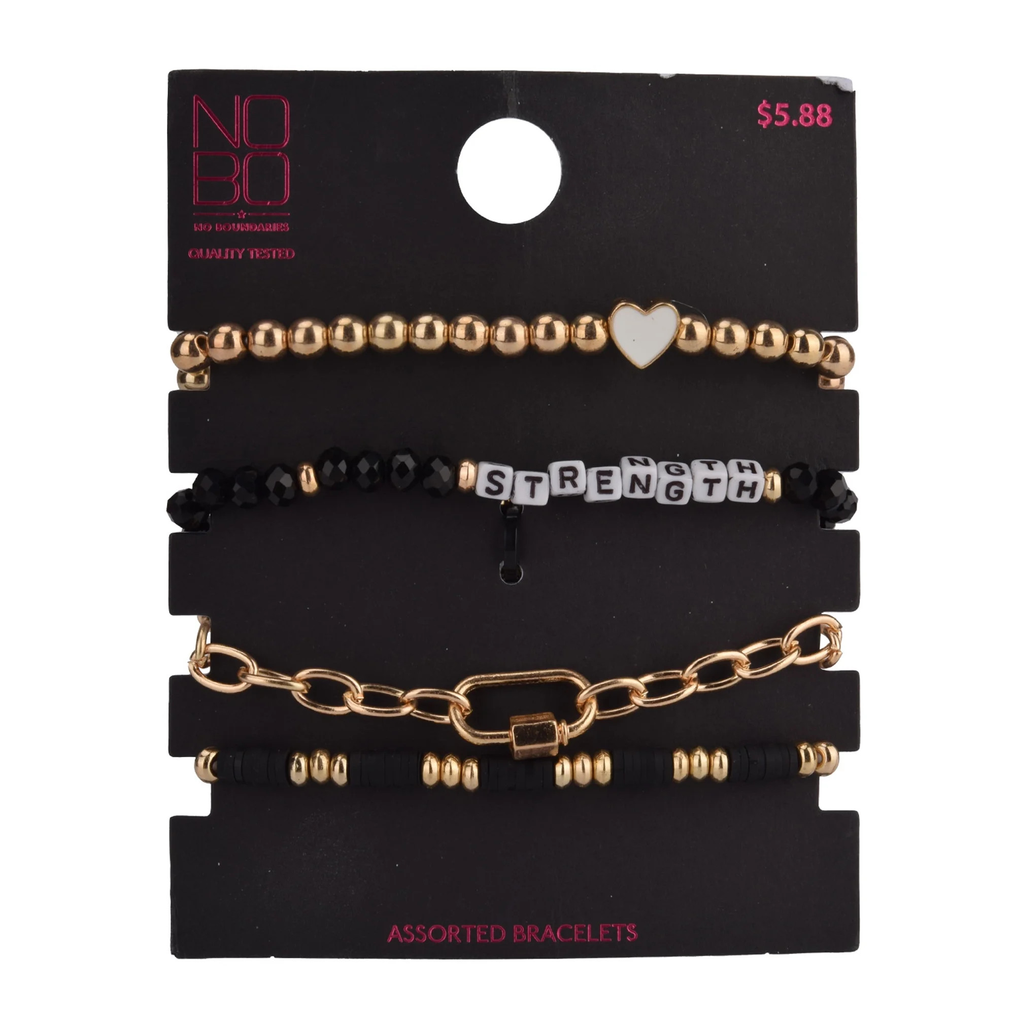 No Boundaries Female 4pc Gold Plated Bracelet Set - Walmart.com | Walmart (US)
