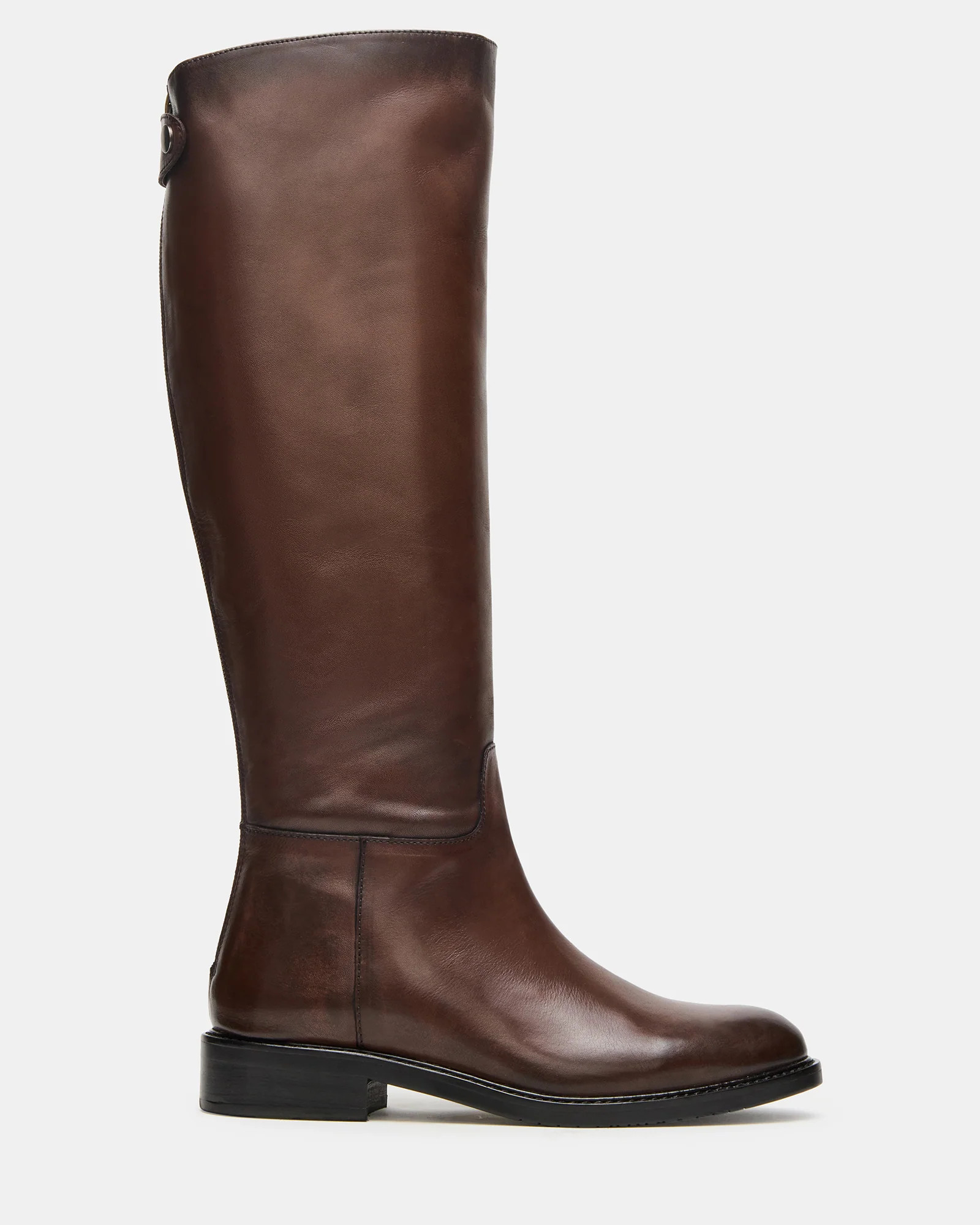 BEREN Brown Leather Knee-High Women's Riding Boot | Steve Madden (US)