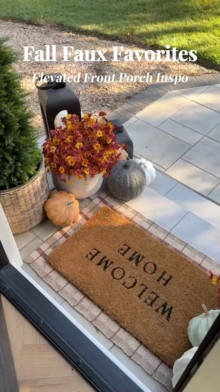 Last year’s fall front porch styling! A mix of faux florals, faux pumpkins, and cozy accent lighting for a warm and zero maintenance look!

#LTKHome