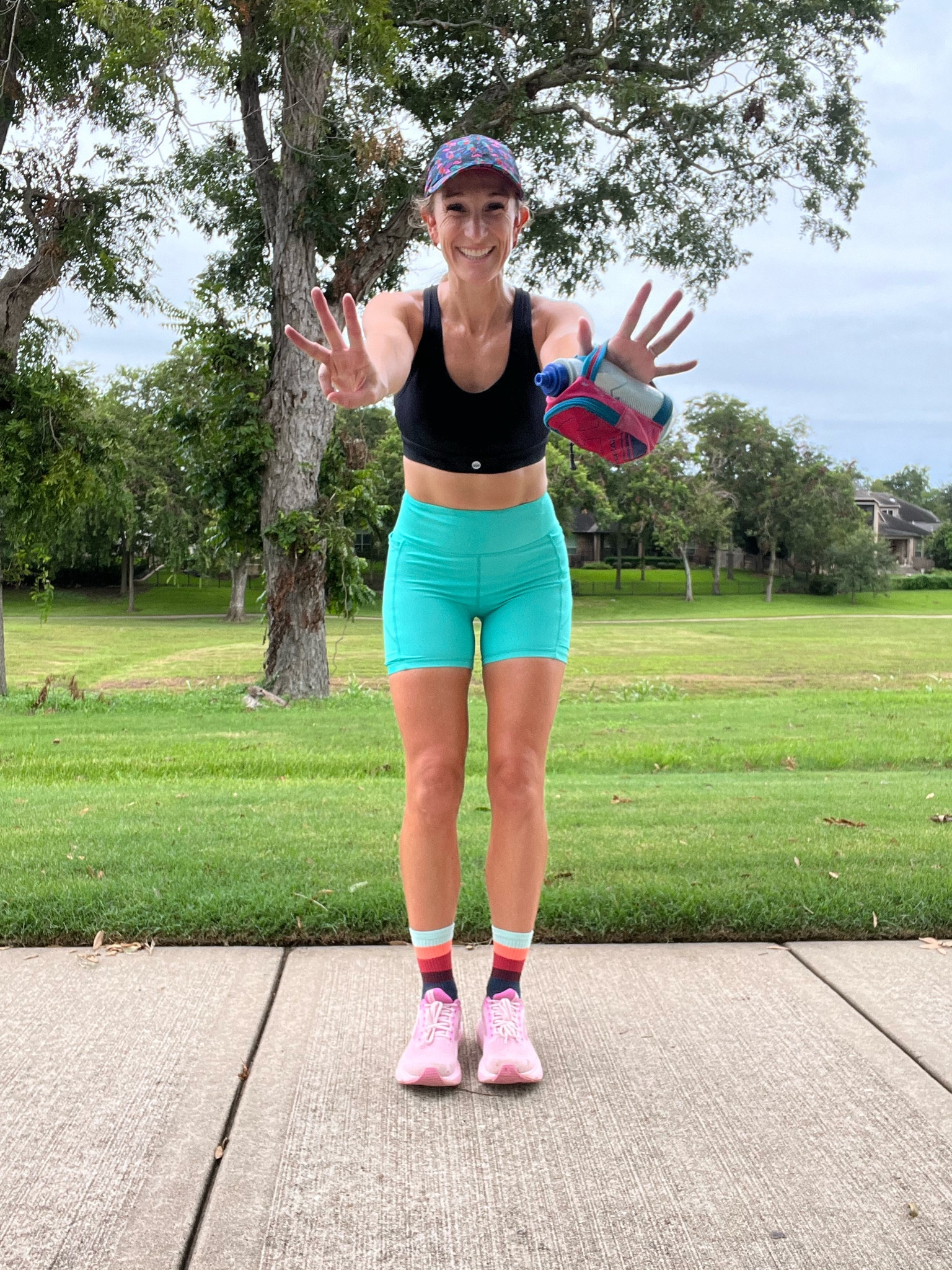 Summer running hack: Wear a sports bra with a back pocket to store a small frozen water bottle! Keeps you cool and provides extra water on your run. 

Tagging my favorite back pocket sports bra and 8oz flat water bitter along with the rest of my run fit!

#LTKActive #LTKFitness #LTKSeasonal